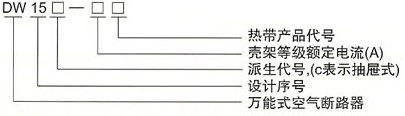 DW15、DW15C系列万能式断路器的型号及含义