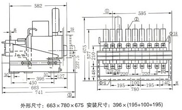 DW17C-3200抽屉式断路器外形尺寸