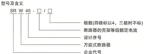 SRW45系列智能型万能式断路器的型号及含义