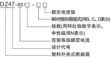 DZ47-63高分断小型断路器的型号及含义