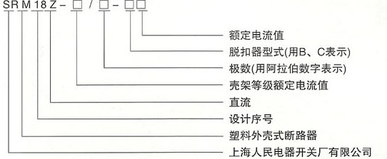 SRM18Z-50系列小型直流断路器的型号及含义