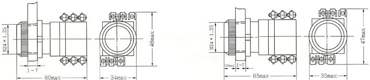 LA19-11D（LA19-11A/D）的外形及安装示意图