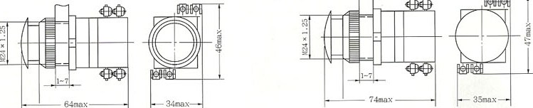 LA19-11J（LA19-11A/J）的外形及安装示意图