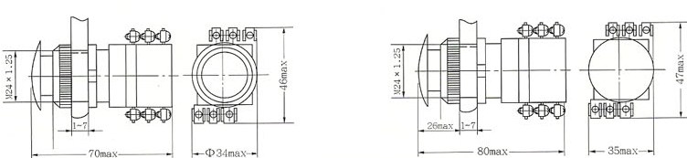 LA19-11J（LA19-11A/DJ）的外形及安装示意图