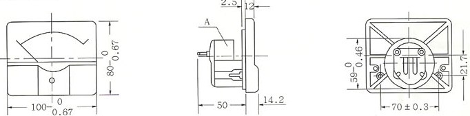 44L1、44C2型电表的外形尺寸和接线图