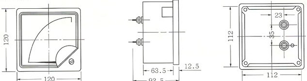 42L6、42C3型电表的外形尺寸和接线图