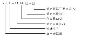 VS1-12M真空断路器型号含义说明