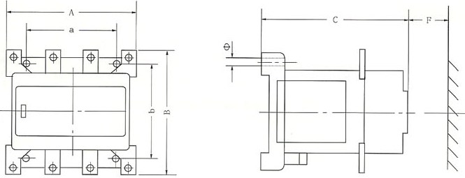 SRC1系列交流接触器四极的外型