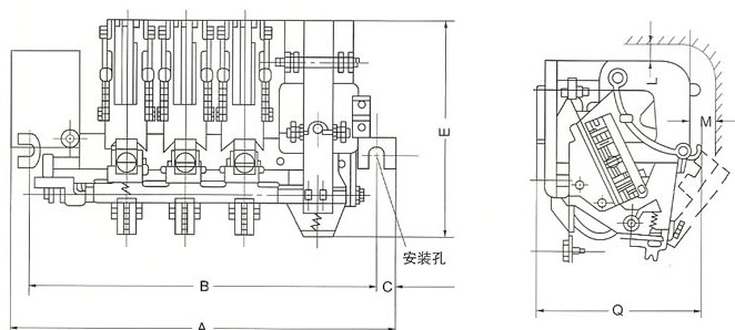 CJ12系列交流接触器的外型示意图