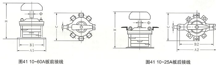 HZ10系列组合开关外型及安装尺寸